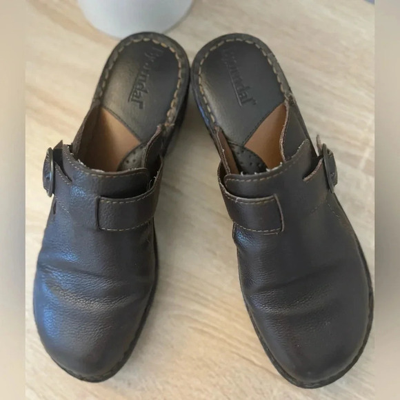 Björndal Bjorndal KellyAnne Leather Clogs Buckle Slides Size 10M - Picture 1 of 7